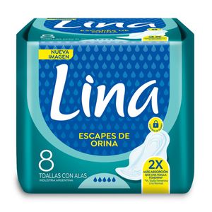 Toalla lina incontinencia con alas 8 (unidades)