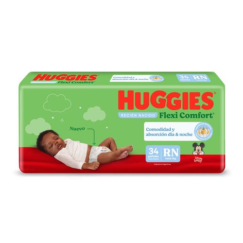 Pañal flexi comfort talle rn  (34 unidades) edición limitada