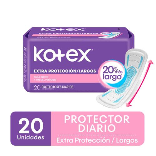 Protector diario  extra protección largos (20 unidades)