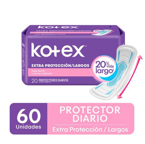 Protector diario  extra protección largos (60 unidades)