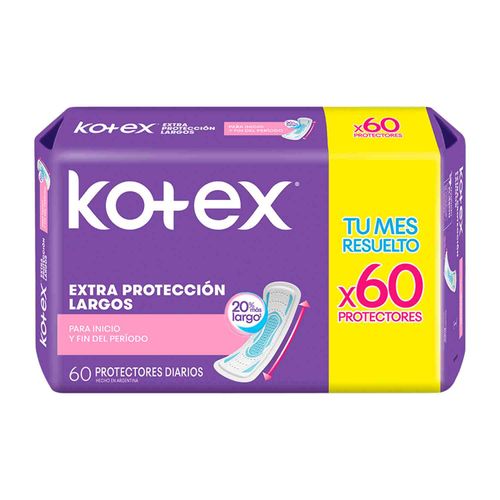 Protector diario  extra protección largos (60 unidades)