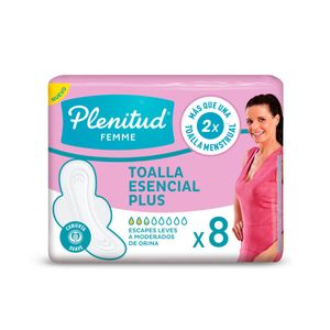 Toalla esencial plus larga  (8 unidades)