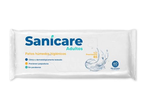 Toallas humedas adultos con pantenol (60 unidades)
