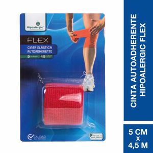 Venda elástica autoadherente flex 5cm x 4.5m roja (1 unidad)