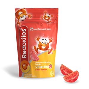 Suplemento a base de vitamina C sabor frutilla (25 pastillas masticables)