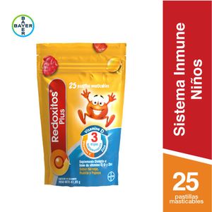 Multivitamínico plus con vitamina C D y Zinc (25 pastillas masticables)