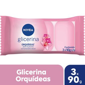 Jabón humectante con glicerina orquídeas para todo tipo de piel 90 gr (3 u)