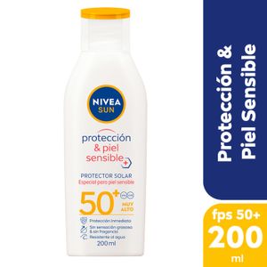 Protector solar protección y piel sensible fps 50 200 ml