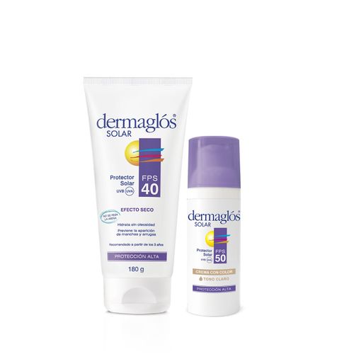 Combo protector solar efecto seco + facial tono claro