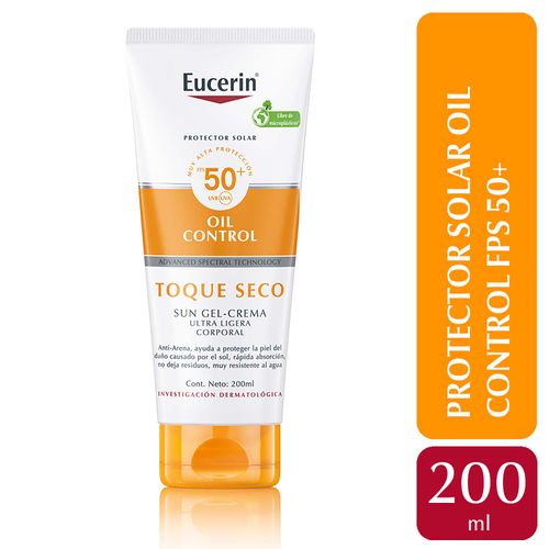 Protector solar en crema oil control sun gel toque seco fps50
