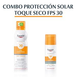Combo oil control protector solar corporal en spray para piel sensible fps 30 200 ml + protector solar gel toque seco fps 30 para piel grasa 50 ml