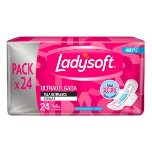 Toallitas femeninas ultra delgadas ultraseca con alas (24 unidades)