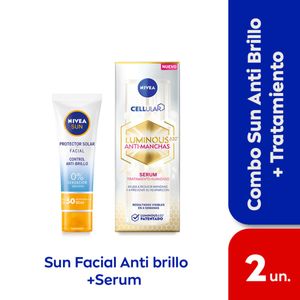 Combo protector solar facial control anti-brillo FPS 50 50 ml + serum antimanchas luminous 630 tratamiento avanzado 30 ml