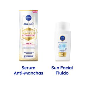 Combo protector solar facial Invisible daily fluid 40 ml + serum antimanchas luminous630 30 ml