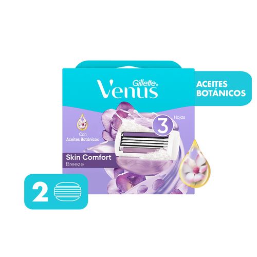 Repuestos de afeitar con aceites botánicos venus breeze (2 unidades)