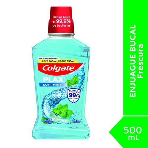 Enjuague bucal plax soft mint 500ml