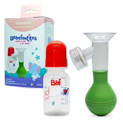 Sacaleche con pezonera plástica y mamadera 140 ml