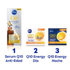 Combo q10 sérum facial doble acción antiarrugas expert 30 ml + crema facial fps 15 + crema facial de noche 50 ml