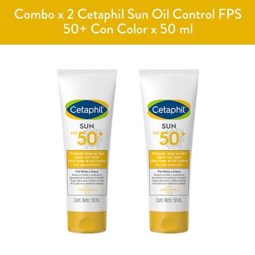 Combo sun oil control fps50+ color 50 ml (2 unidades)