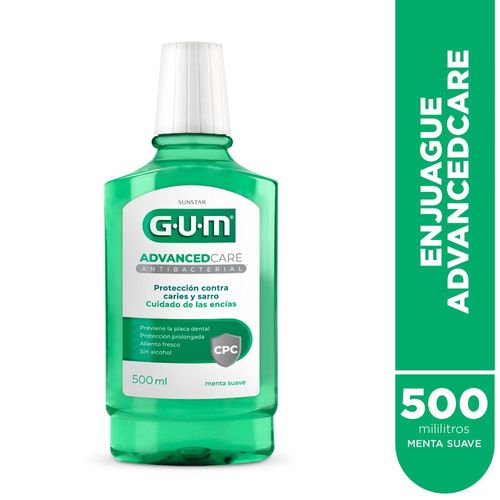 Enjuague bucal advanced antibacterial menta suave 500 ml