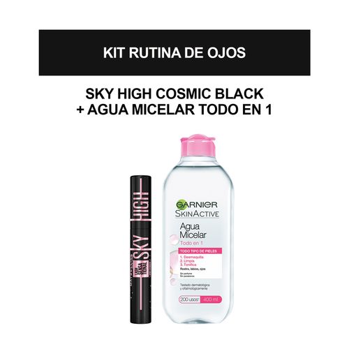 Combo rutina de ojos: sky high cosmic black + agua micelar todo en 1