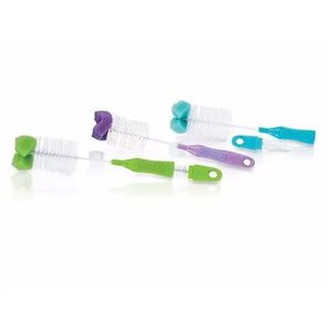 Cepillo limpia mamaderas de doble uso con esponja