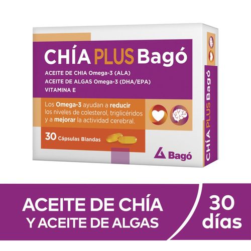 Suplemento dietario chia omega 3 (30 cápsulas blandas)
