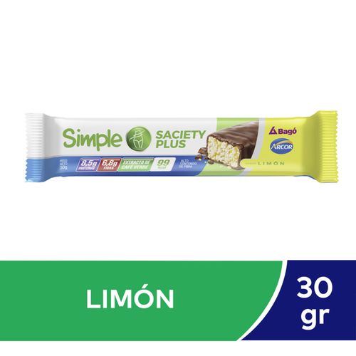 Suplemento dietario saciety plus en barra sabor limón (16 unidades) 30