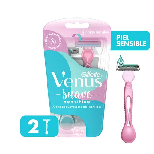 Máquinas de afeitar con skin elixir venus suave sensitive (2 unidades)