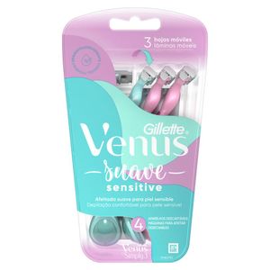 Máquina de afeitar con skin elixir venus suave sensitive (4 unidades)
