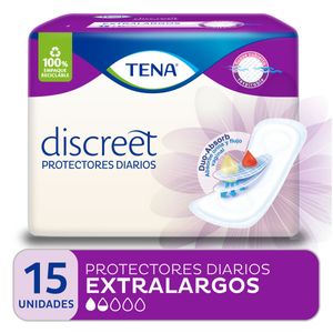 Protector diario discreet extralargos sin alas (15 unidades)