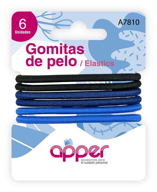 Gomitas de pelo colores liso (6 unidades)