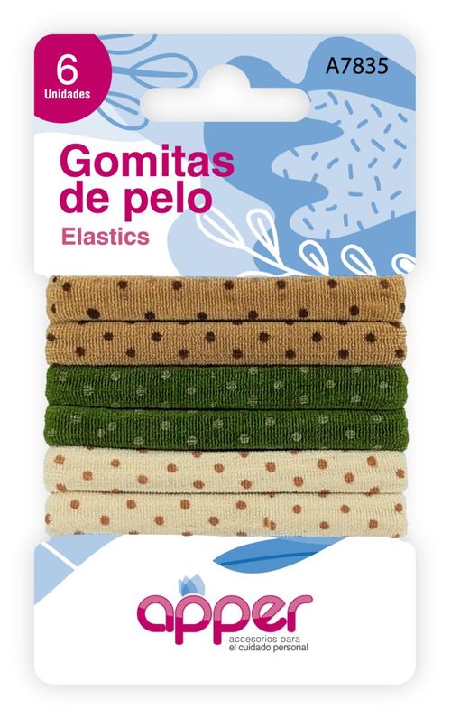 Gomitas de pelo a lunares (6 unidades)