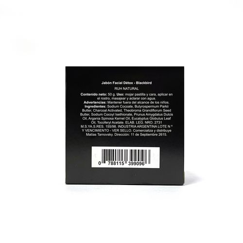 Jabón detox facial con carbón activado y vitamina E 50 gr