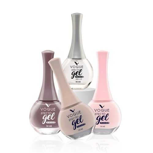 Combo de uñas nudes + brillo