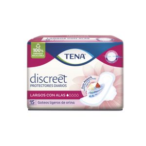 Protector diario discreet largo con alas (15 unidades)