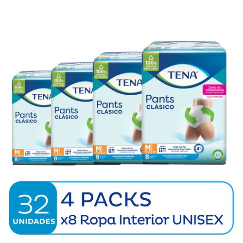 Combo ropa interior pants clasico M (4 paquetes de 8 unid c/u)