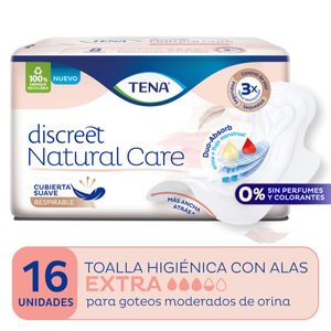 Toalla discreet natural care (16 unidades)