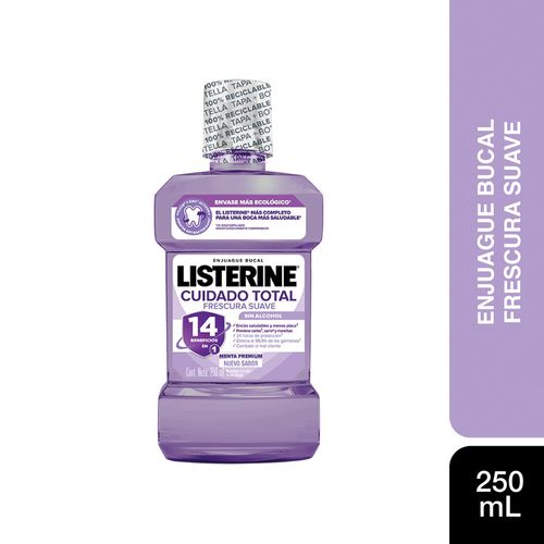 Enjuague bucal Cuidado Total Frescura suave sin alcohol 250 ml