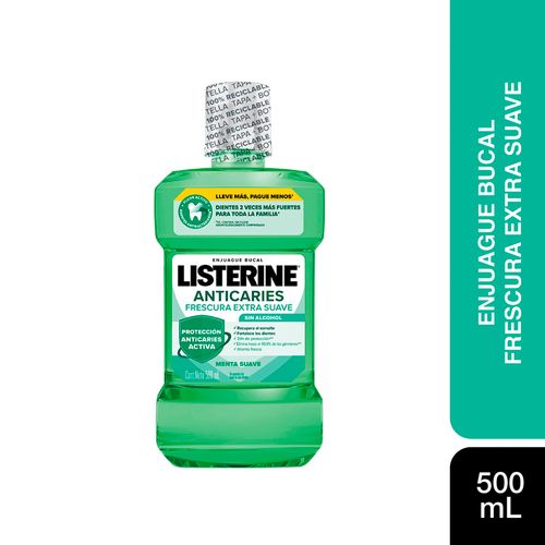 Enjuague bucal anticaries Frescura Extra suave sin alcohol 500 ml