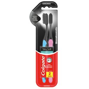 Cepillo de dientes Slim soft black (2 unidades)