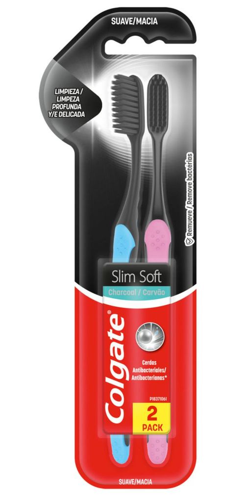 Cepillo de dientes Slim soft black (2 unidades)