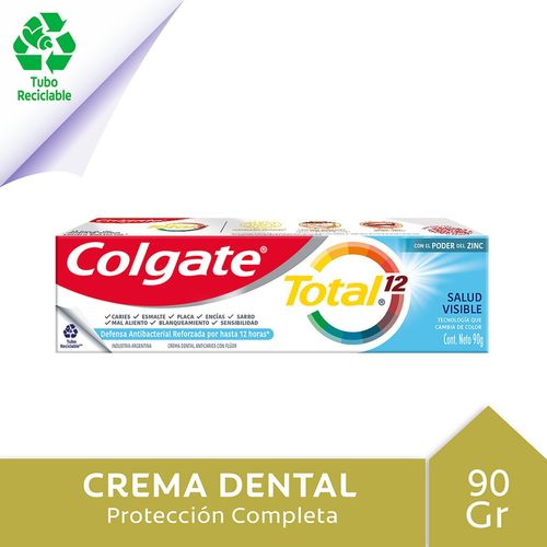 Pasta dental total 12 visible health tubo reciclable 90g