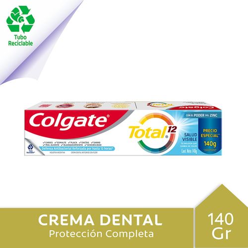 Pasta dental total 12 visible health tubo reciclable 140g