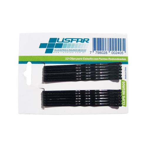 Clips cortos negros (72 unidades)