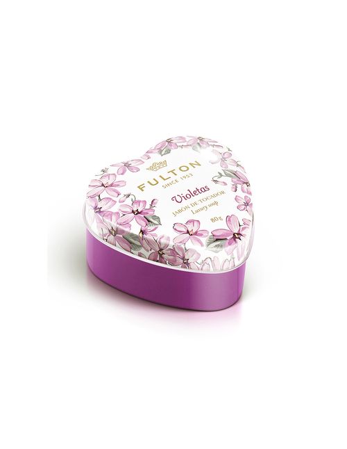 Jabon violeta lata corazon