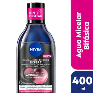 Agua micelar bifásica black expert para piel sensible y sin perfume 400 ml