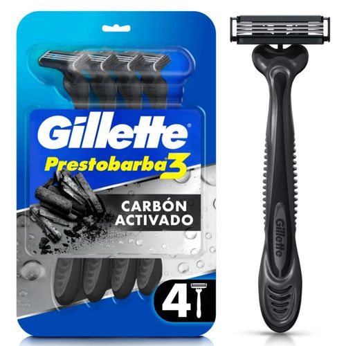 Maquina de afeitar prestobarba 3 carbono (4 unidades)