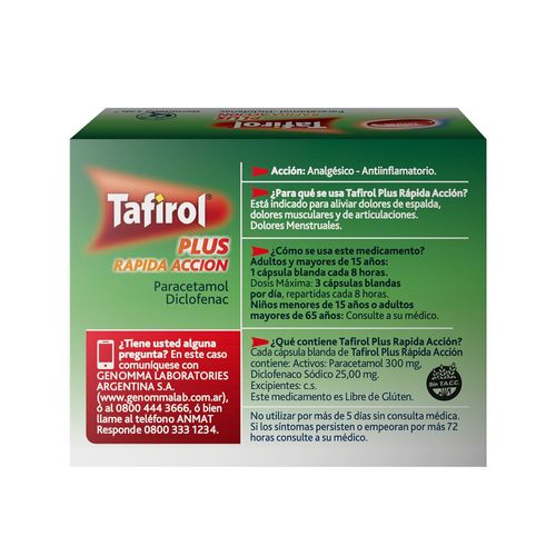 Tafirol Plus rápida acción (cápsulas blandas)