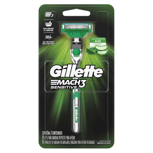 Máquina de afeitar con aloe mach3 sensitive (1 unidad)